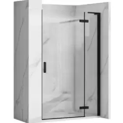 Hugo Black drzwi prysznicowe 100 cm wnękowe przesuwne czarne szkło przejrzyste